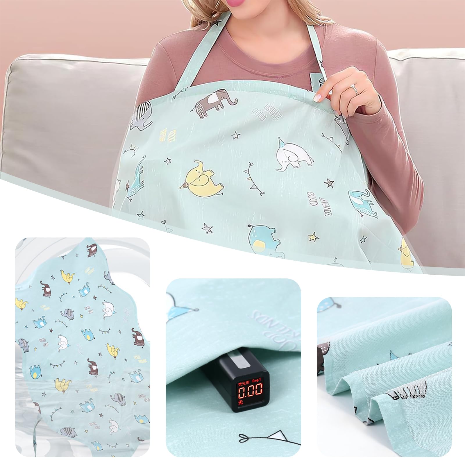 Cape allaitement pour les déplacements,écharpe d'allaitement en coton, couverture d'allaitement polyvalente, couverture de breastfeeding, chiffon d'allaitement, lingettes et écharpes