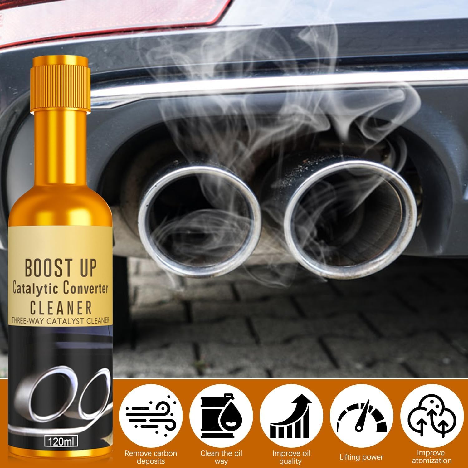 3Pcs Catalytic Converter Cleaner Kit, Boost up Catalytic Convertor Cleaner, Exhaust System Pipe Carbon Removal Cleaner Treatment Additive Oil, Fuel System Treatment Oil Additive — view 5