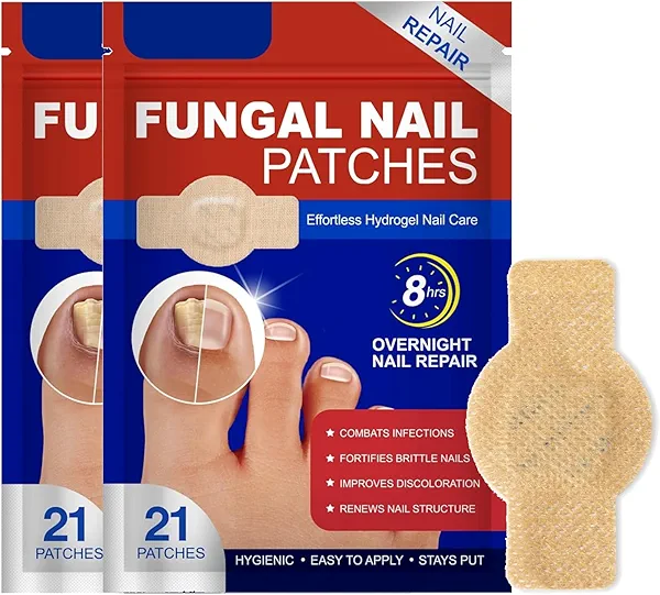 Fungal Nail Patches, Nail patches for toenails, Overnight Toe Nails Treatments for Damaged Foot Nails Repair and Care, Safe for Sensitive Skin, Easy to Apply (2)