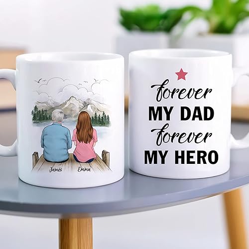 Miniatura 10 de Gossby Taza personalizada para padre, regalos para padre, regalos para padre, las mejores tazas de café para padre, taza personalizada para papá,