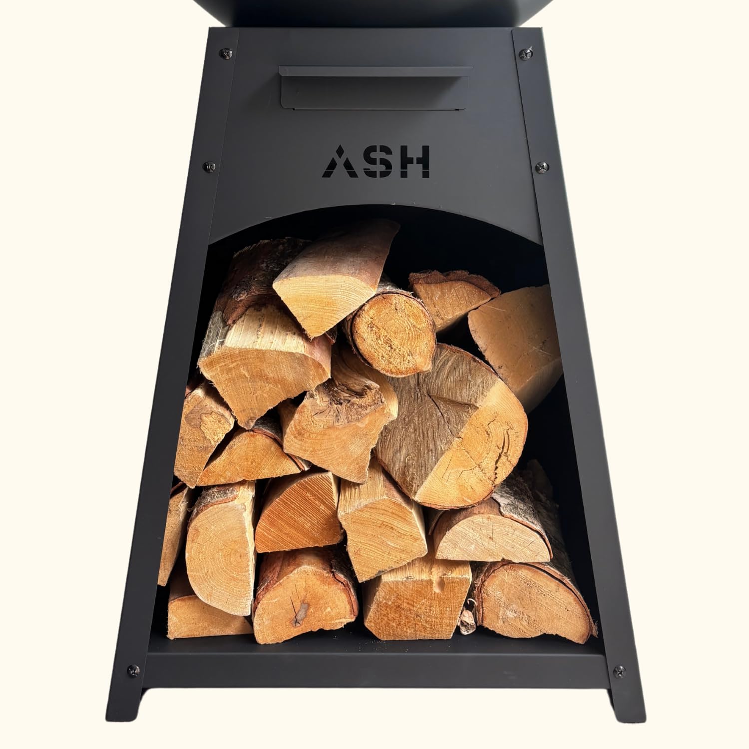 Plancha - BBQ - Grill - Brasero - Plaque de cuisson - Extérieur - Plancha - Anneau de barbecue - ASH NOVA Large - Cheminée de jardin - Barbecue - Rangement du bois - Aspect luxueux - Plaque de cuisson