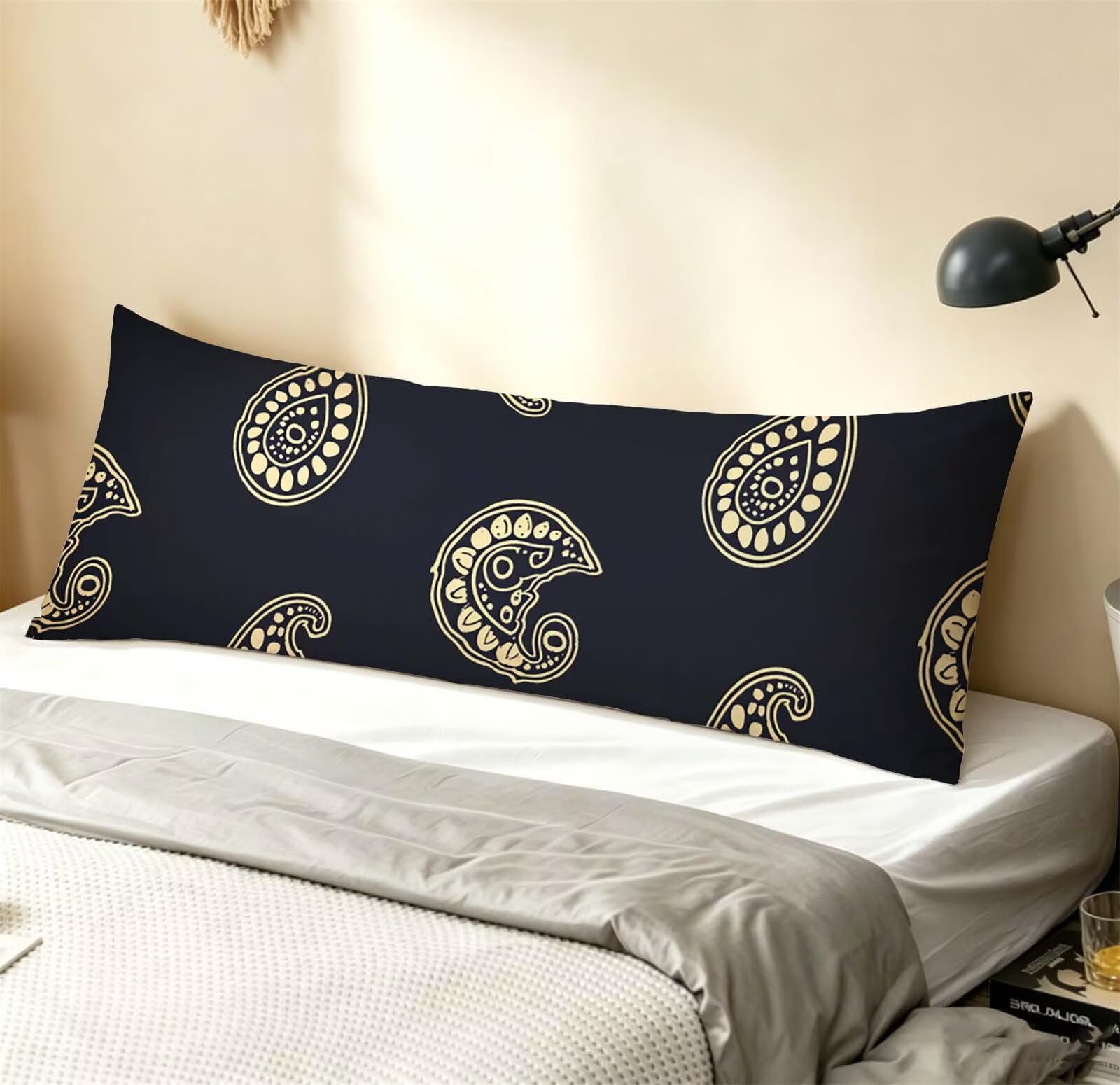 Fodera Cuscino 50 x 150 cm, Nero-19 Velluto Copricuscini Letto, | con Invisibile Cerniera, Morbida e Traspirante, per Biancheria da Letto, Divano, chi Dorme Sul Fianco Semplice-2 j-203