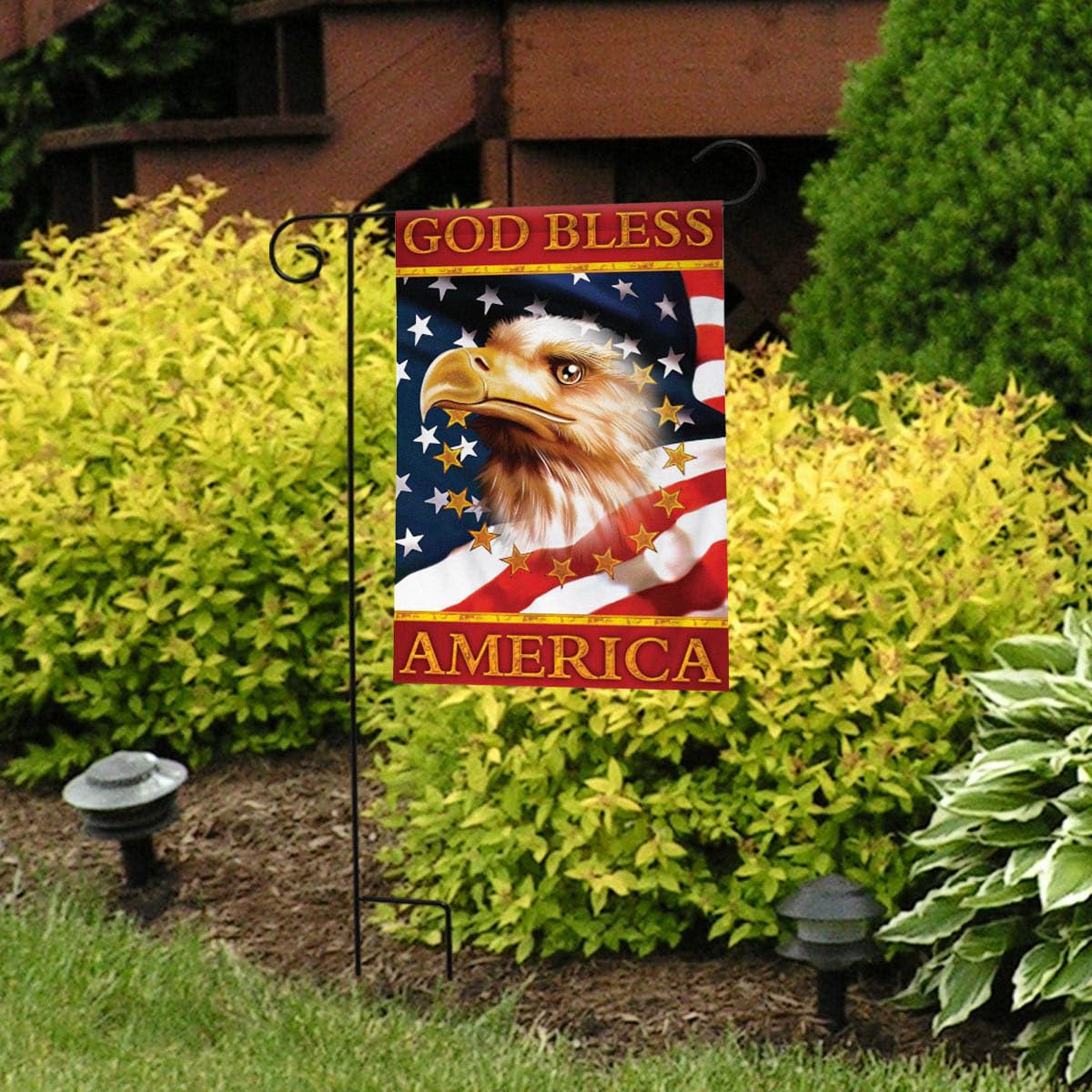 Bandera United We Stand USA Bandera USA 'United We Stand God Bless America' - 3x5 Pies, Poliéster Negro Premium Placa Solar Flexible