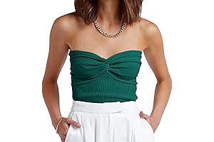Women's Dark Green Tube Top: A Ribbed Knit Essential
