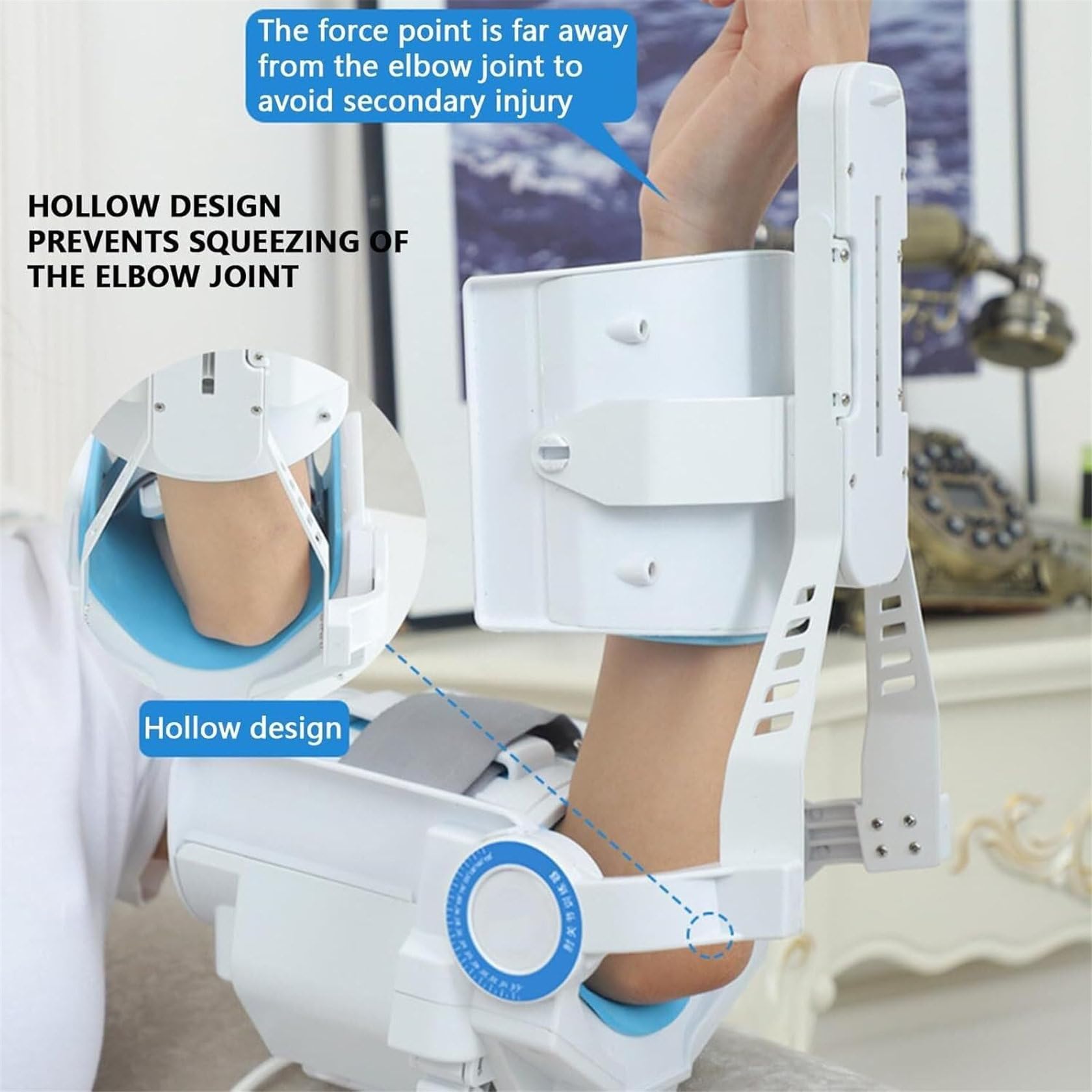 Dispositivo Di Riabilitazione Dell'Articolazione Del Gomito Con Tutore, Stecca Stabilizzatrice Regolabile Post-Operatoria Per Gomito, Esercizio Ad Angolo Completo, Da -5 A 150° Con Telecomando Stecca