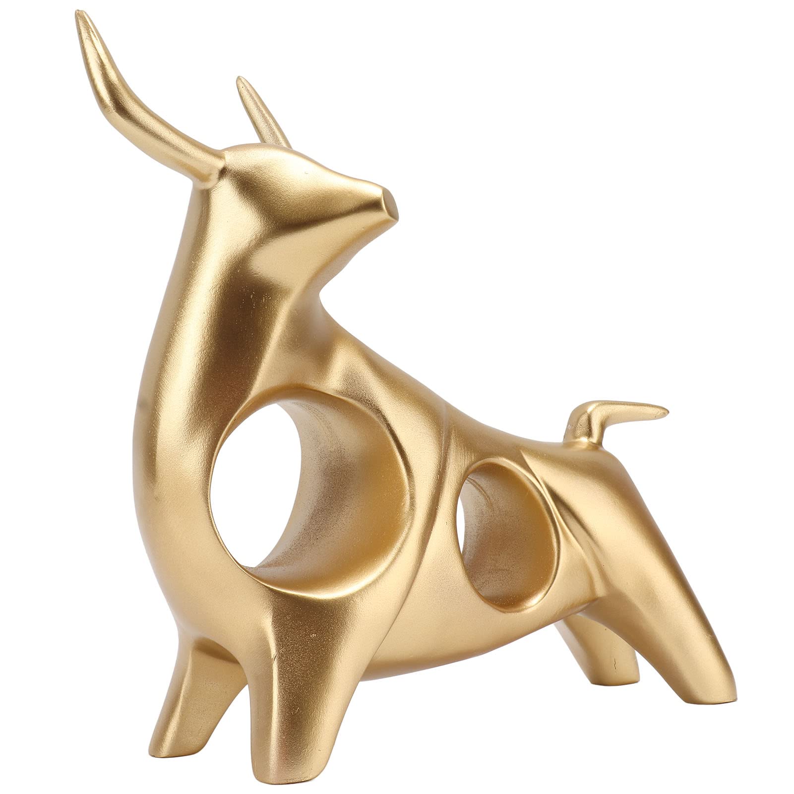 Escultura de Toro Dorado, Estatua de Resina Hueca, Estatua de Toro FengShui de la Suerte, Estatuilla Artesanal para Decoraciones de Escritorio para el Hogar y la Oficina