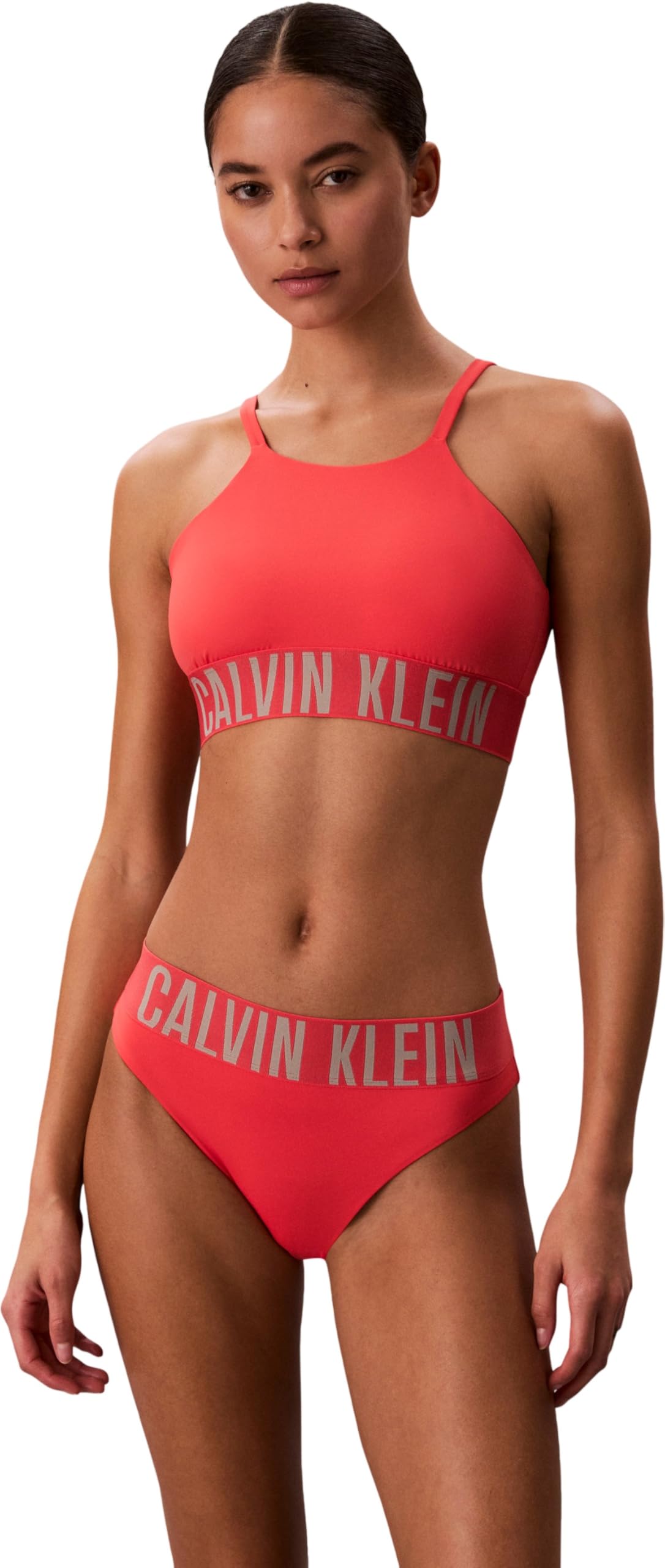 Calvin Klein Women Bralette LV00Q61187 Swim Tops, Pink (Punch Pink), L