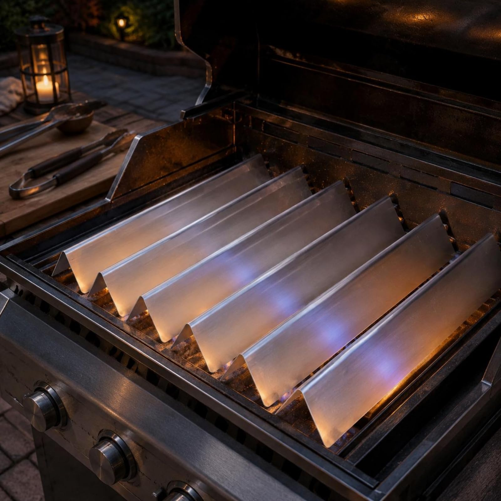 Harilla Barbecue Burner Cover Copertura Bruciatore Barbecue Deflettore Calore Protezione Bruciatore Barre Aroma in Acciaio Inox 304 Spessore 1 Mm Pannello