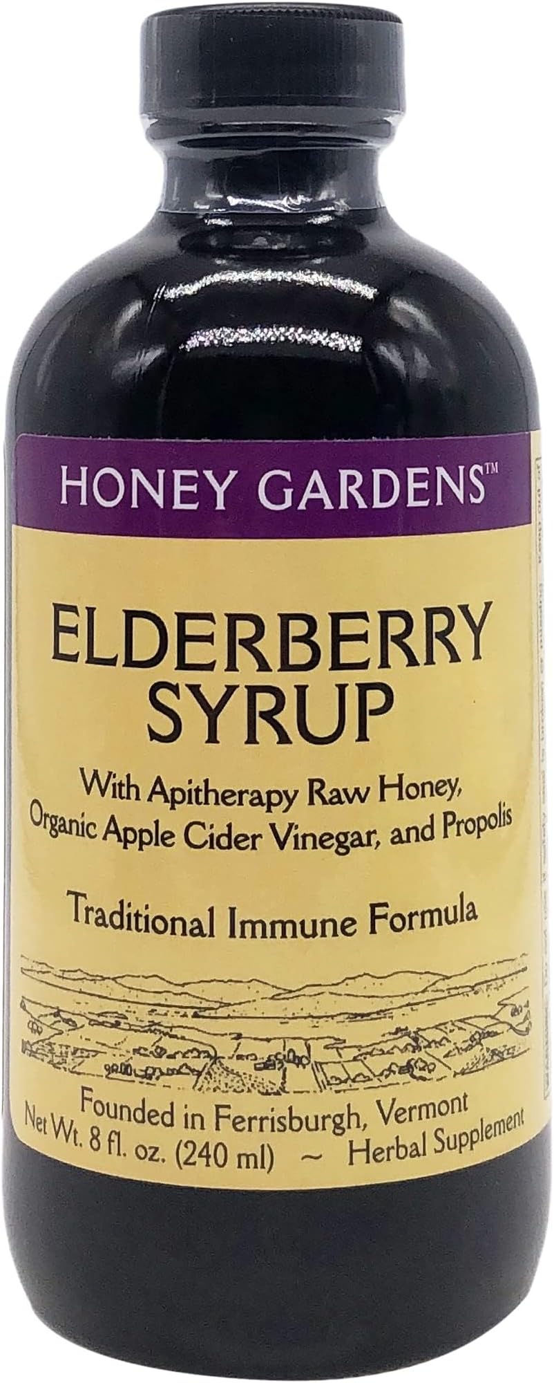 HONEY GARDEN APIARIES Apitherapy Honey Elderberry Extract, 8 FZ