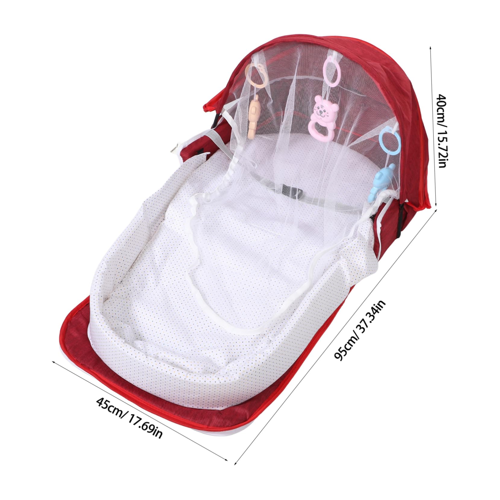DECHOUS Berceau Pliant Portable pour Bébé avec Moustiquaire et Auvent, Tissu Lin Léger et Coton Pp, Paquet de Transport Inclus, pour Voyager en Plein Air
