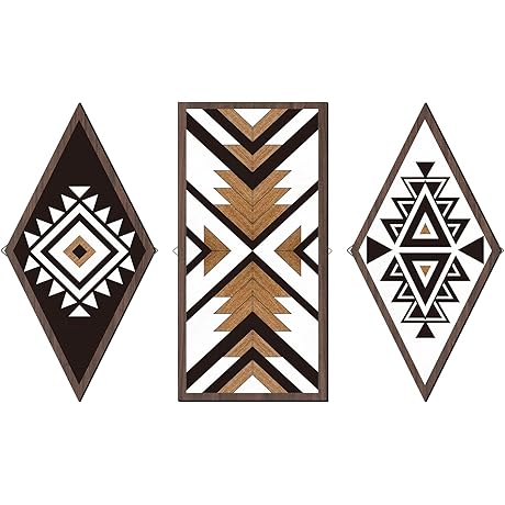 Geometric Boho Aztec Décor: A Trinity of Rustic Western Wall Art