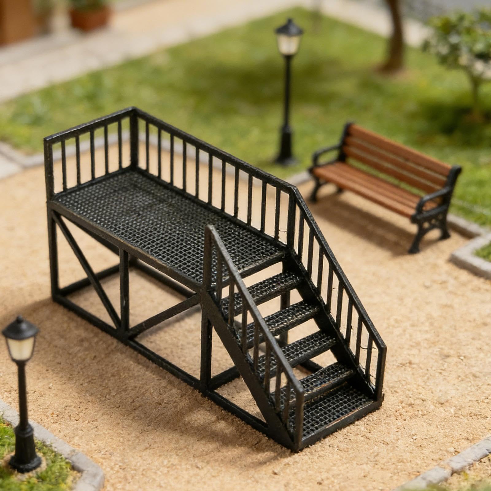 Diorama de Escalera en Miniatura a Escala 1/64 para Decoración del Hogar con