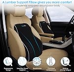 Lombar Support Oreiller pour chaise de bureau Car Lombaire Oreil Lombal Relief Douleur Mémoire Mousse Dos Coussin avec 3D Couverture Mesh Chaise de jeu retour Oreiller Ergonomie dossier repos pour fauteuil roulant