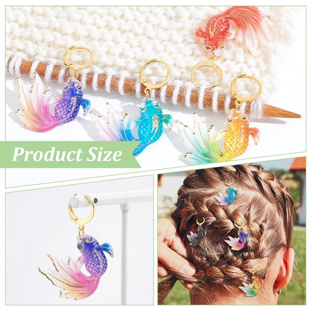 NBEADS 24 Pcs Goldfish Charms Stitch Markers - Image 4