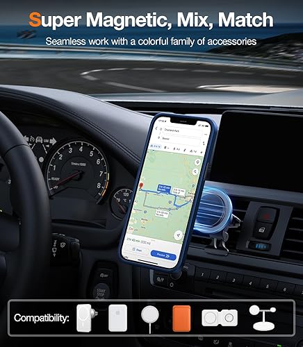 Miniatura 4 de TORRAS Anillo giratorio de 360 para iPhone 12 Pro Max compatible con Magsafe con soporte, soporte de anillo magnético de grado militar a prueba de