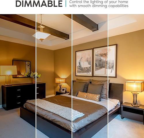 Miniatura 6 de Luxrite - Foco LED A19 equivalente a 60 W, 800 lúmenes, focos LED estándar regulables de 9 W, con clasificación de herméticos, Energy Star, base