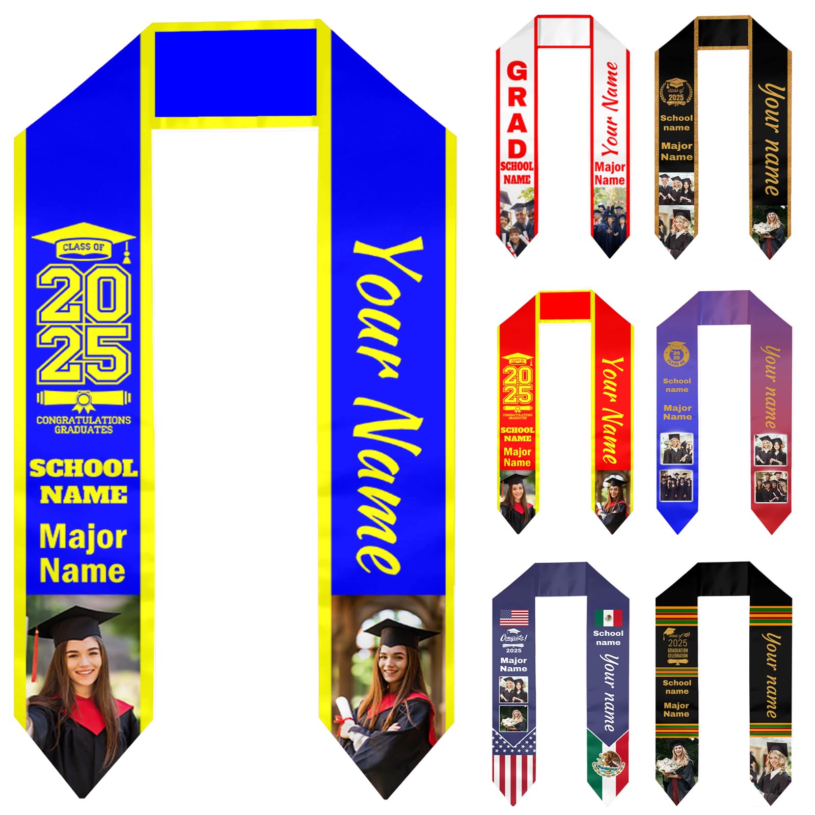 Generic Custom Graduation Stole Class of 2024 Gifts, Graduation Stole Customize Your Own Personalized Honor Stoles Graduation 2024 2025, Triangle Style-3