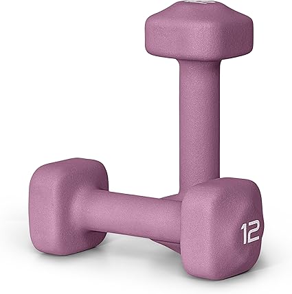 Tone Fitness Neoprene Dumbbell Weight Pairs with Anti-Roll Square Head | Multiple Options