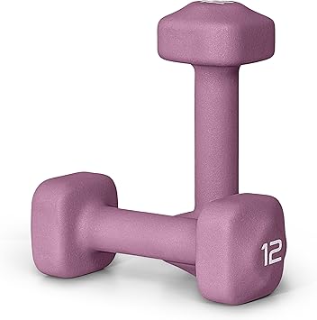 Tone Fitness Neoprene Dumbbell Weight Pairs with Anti-Roll Square Head | Multiple Options