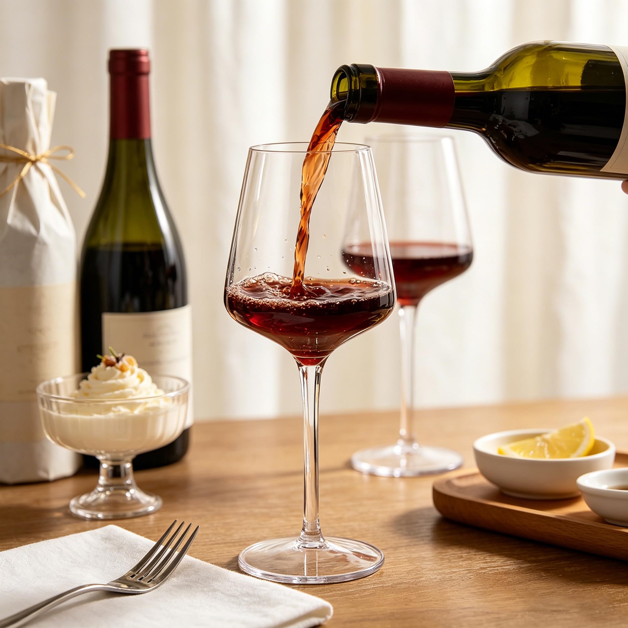 HAHASHOW Incassable Verres à vin Rouge, Tritan-Plastique Verres à Pied, 445ml Verres à Vin Blanc résistants au lave-vaisselle, Lot de 6