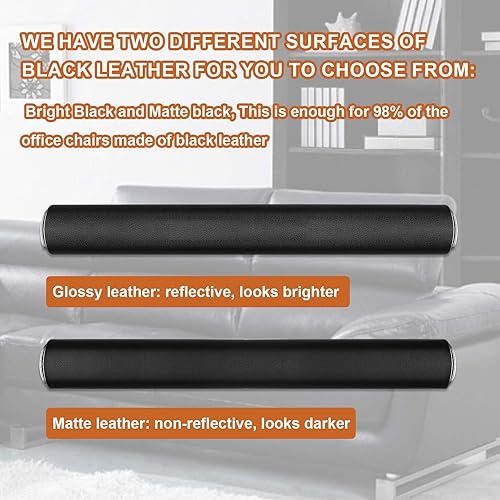 Miniatura 5 de Parche de reparación de cuero para silla de oficina, parche de reparación de cuero autoadhesivo negro brillante para asiento de oficina, kit de