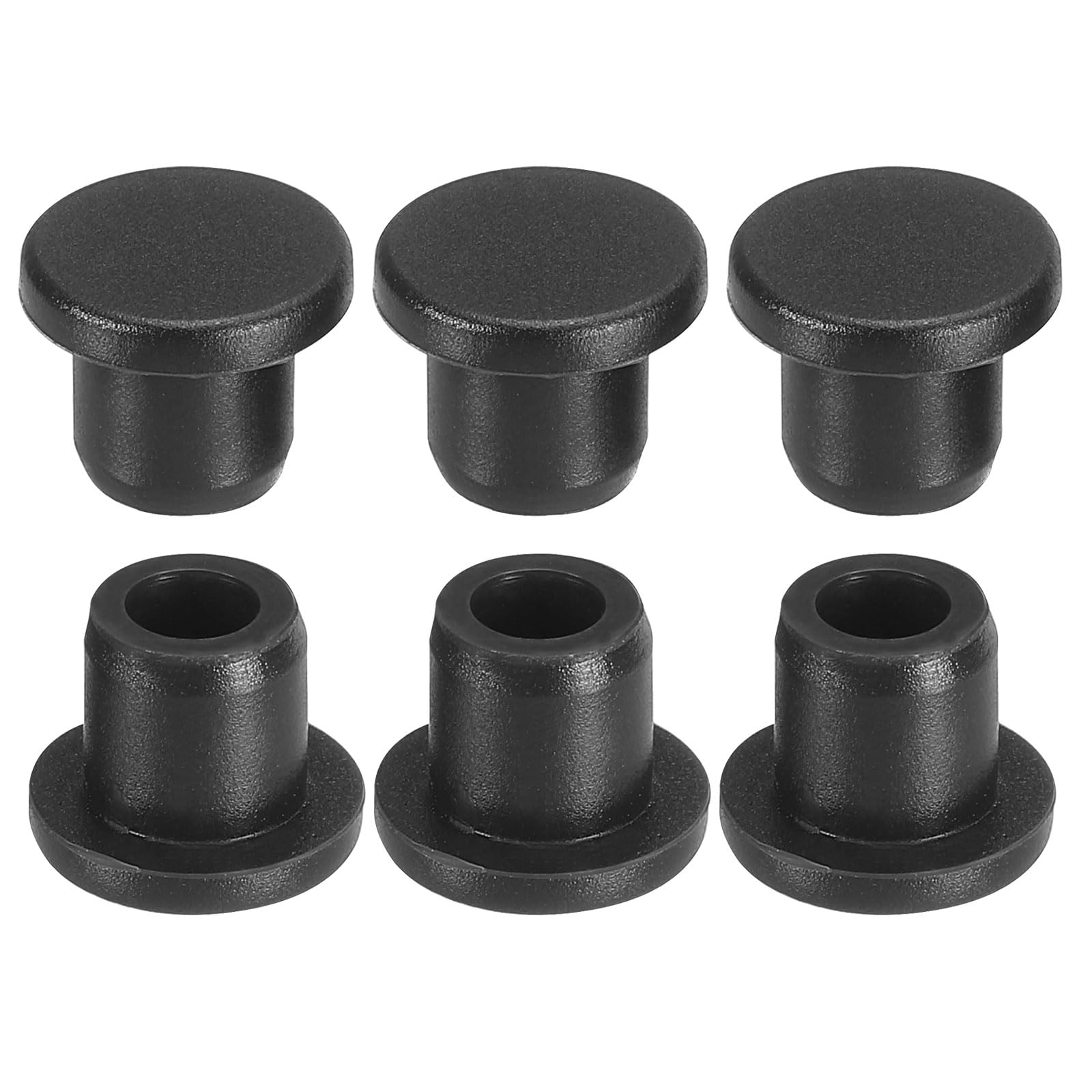 PATIKIL Silicone T-Hole Stoppers, 6 Pack Soft Flexible Silicone Hole Plug End Cover Caps Waterproof Bottle Seal Plug for 8.3-8.05mmHole, Black