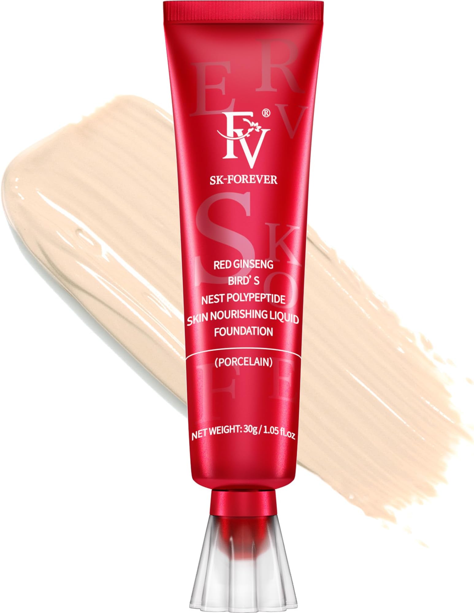 Foundation Long Lasting Medium Coverage with Matte Finish Up to 12 Hours Waterproof Foundation Oil Free and Lightweight for Oily Skin, 30ml (PORCELAIN)