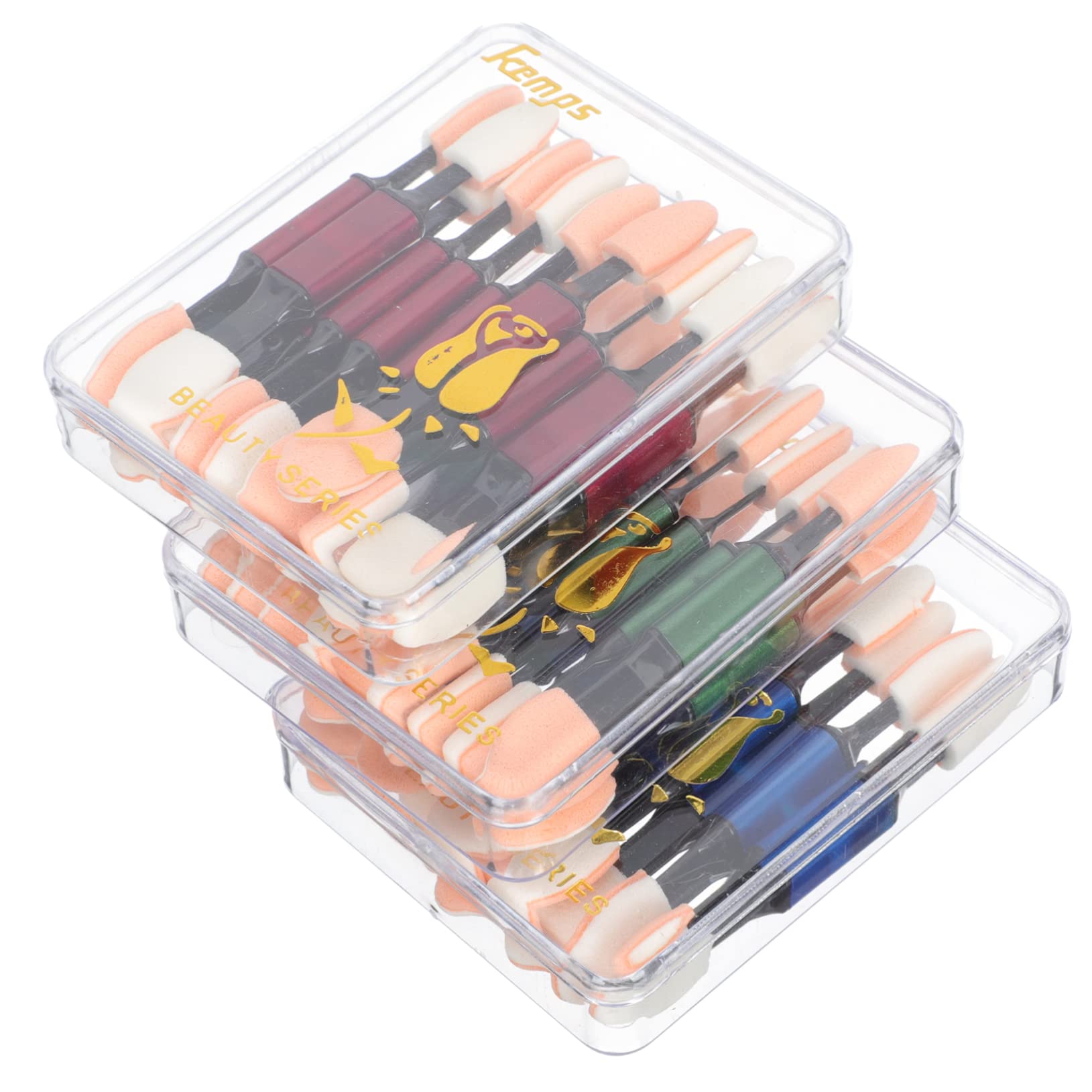 VICASKY 30pcs Dual Sided Eyeshadow Applicators Soft Sponge Tip Makeup Brush for Eye Shadow Glitter and Lip Application Compact and Skin Friendly Eye Makeup Tools Random Color