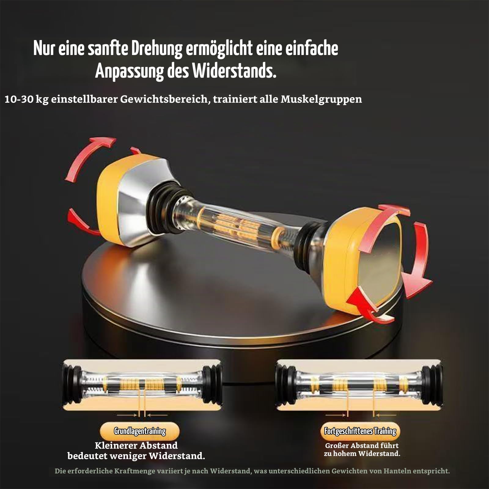 Hanteln Set, Vibrations-Schwinghantel,10-30kg Verstellbare Kurzhanteln Set,Rutschfeste Vibrationshantel,Gewichte Hantel für Krafttraining, Fitness, Home Gym, Geschenk