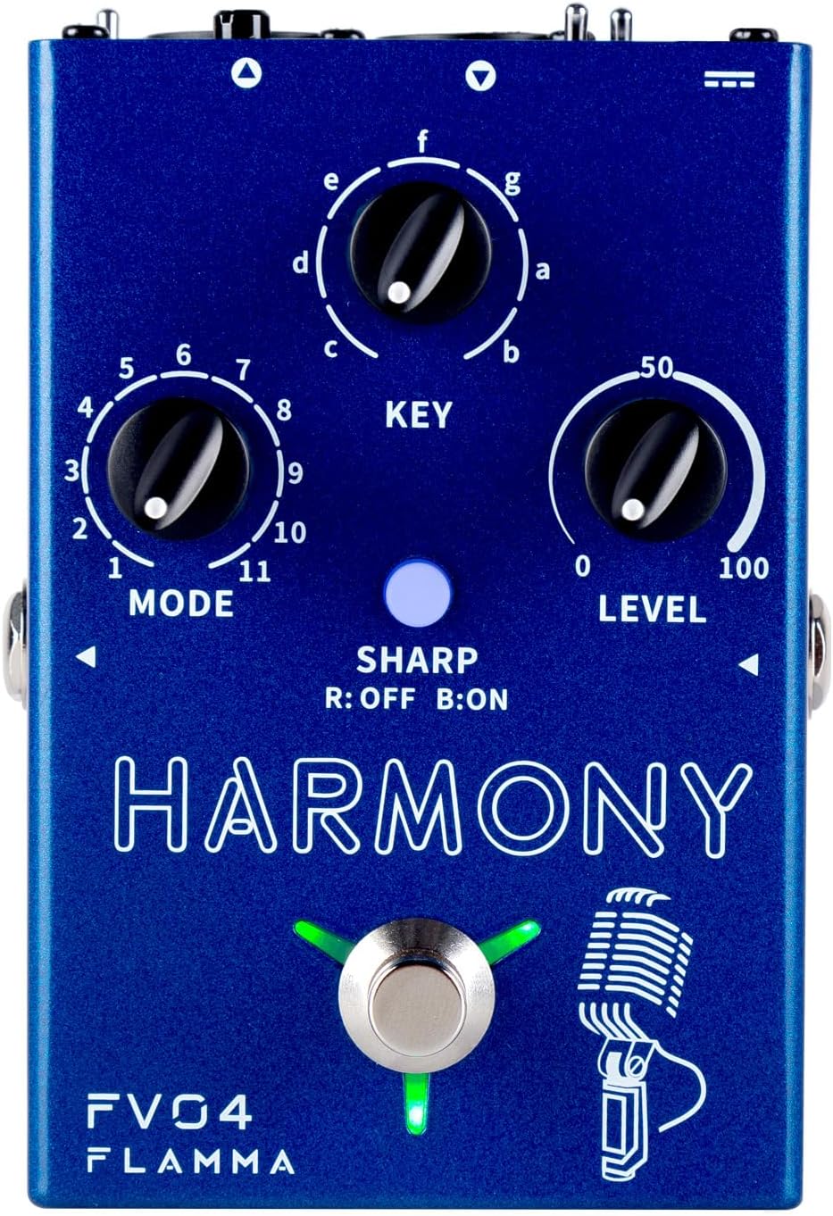 FLAMMA FV04 Vocal Harmony Pedal Vocal Effects Processor Stompbox Voice Mic Harmonizer with Reverb 12 Pitches with 11 Different Harmony Modes All-In-One for Singer