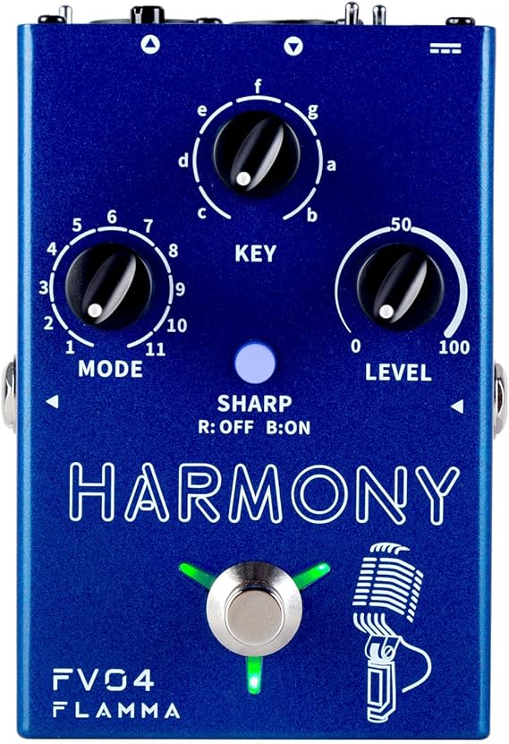 FLAMMA FV04 Vocal Harmony Pedal Vocal Effects Processor Stompbox Voice Mic Harmonizer with Reverb 12 Pitches with 11 Different Harmony Modes All-In-One for Singer and Guirist Singing Recording