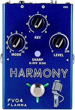 FLAMMA FV04 Vocal Harmony Pedal Vocal Effects Processor Stompbox Voice Mic Harmonizer with Reverb 12 Pitches with 11 Different Harmony Modes All-In-One for Singer and Guirist Singing Recording