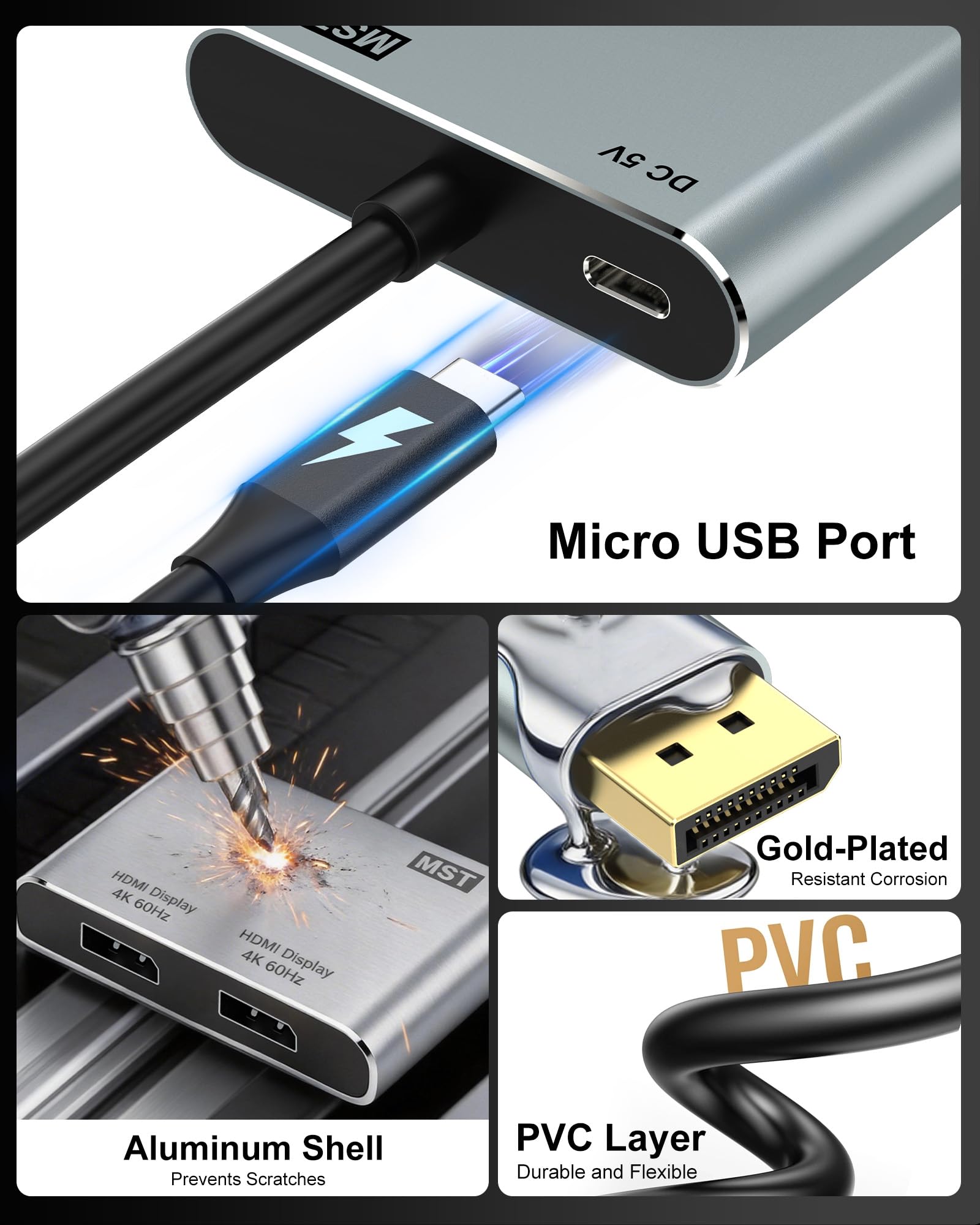 Adattatore da DisplayPort a Dual DisplayPort