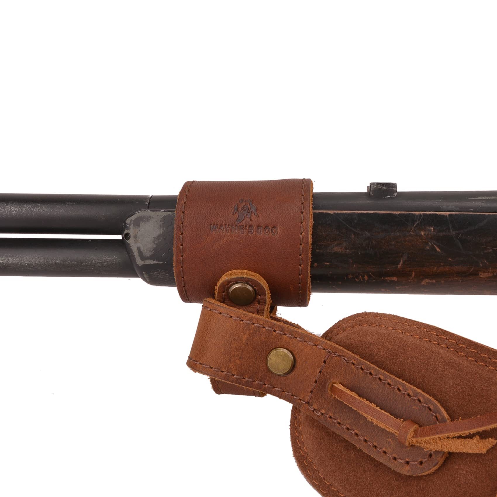 Adjustable Holster Leather Gun Sling Loops for Not Drilling Wood of Your Rifle or Shotgun (Brown)