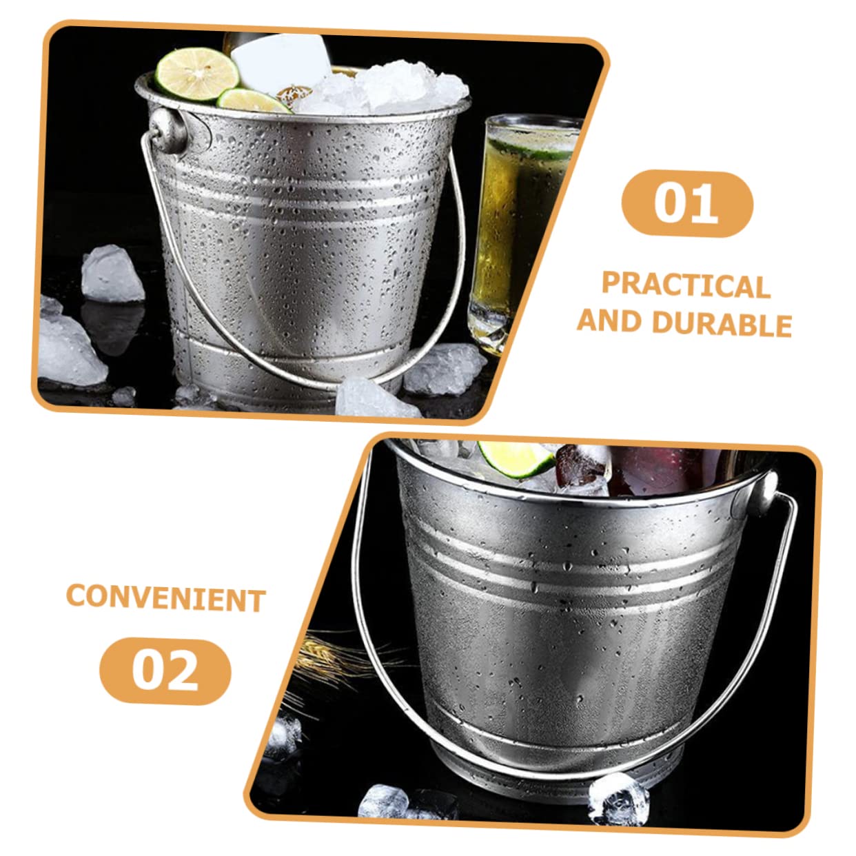 PRETYZOOM 8 Cubos De Hielo De Acero Inoxidable para Bebidas Enfriadores De Vino para Botellas Bar Cubo De Hielo Aislado Cubo De Hielo Cubo De Hielo Grueso Cubo Pequeño Cubo