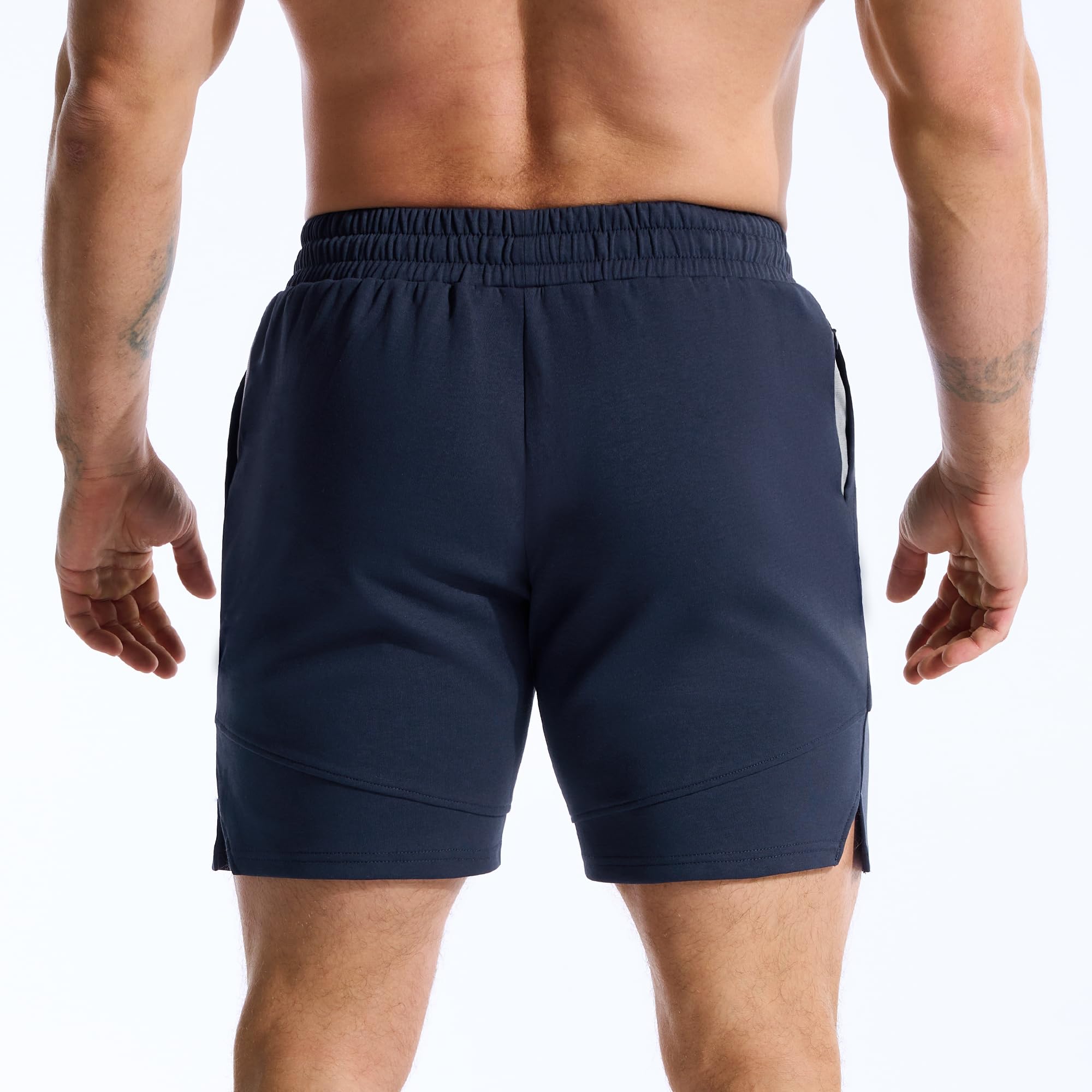 ZENWILL FlotaBols Pantalones Cortos Deporte Cremallera Hombre Pantalón Corto Gym Transpirable,Shorts Elástica Algodón Running — view 7