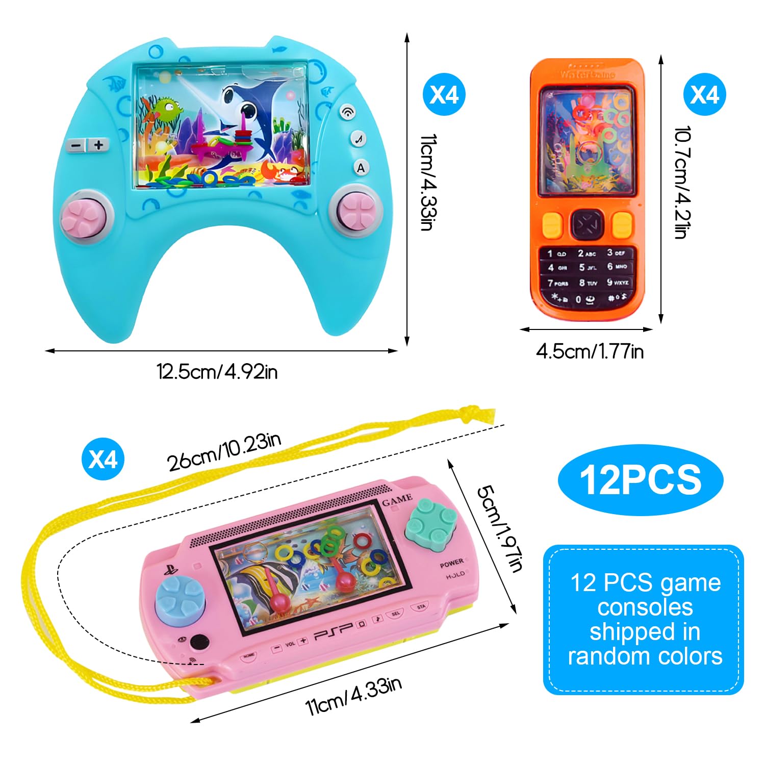 Gejoy 2 Pièces Mini Jeu De Poche à Eau Anneau De Lancer - Jouet Arcade Basket Aqua Portable Pour Enfants Et Adultes