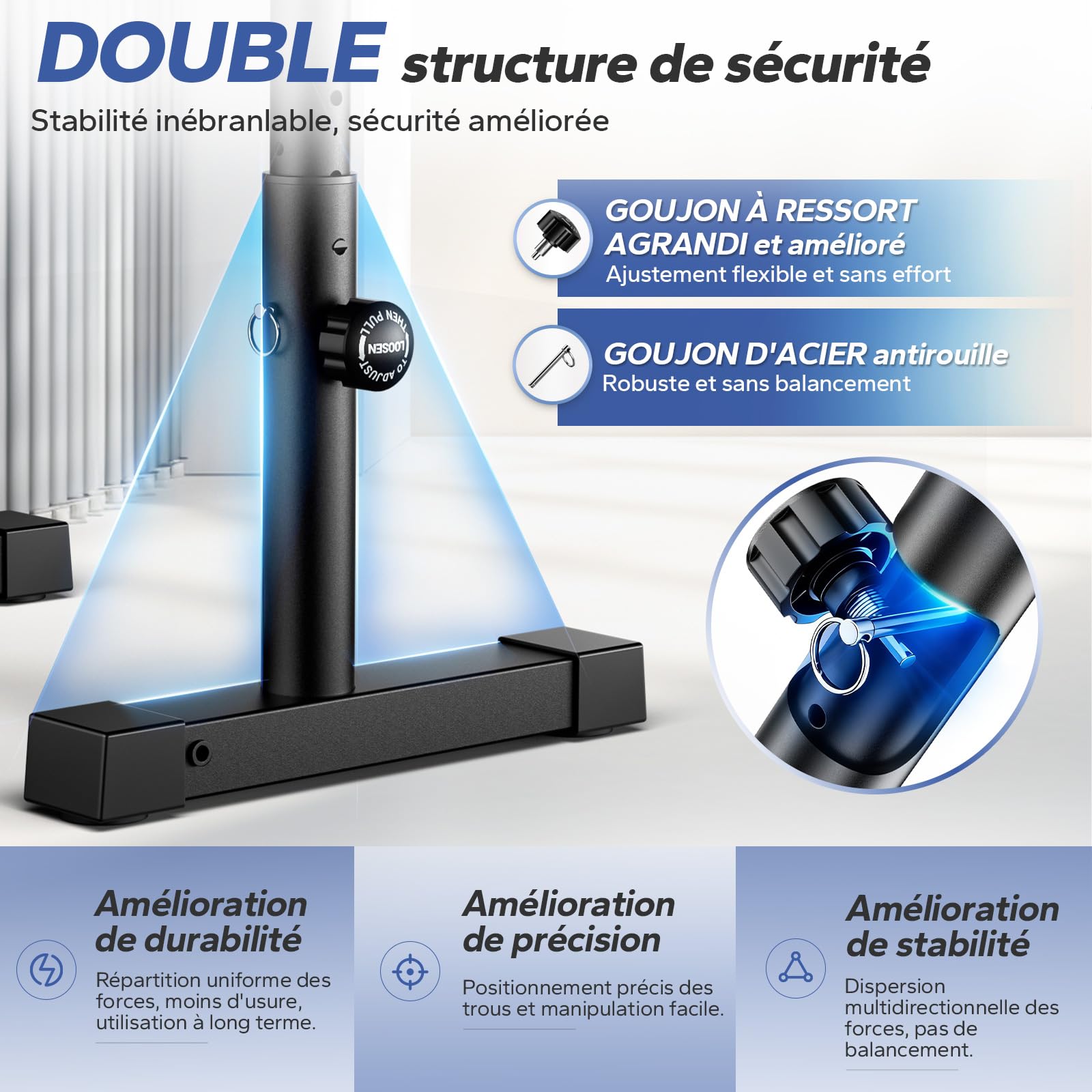 Barre Dips Ajustable, Barres Parallèles Gym au Domicile, Équipement D'entraînement pour la Musculation du Corps Entier et la Calisthénie, Capacité de Charge 400 kg