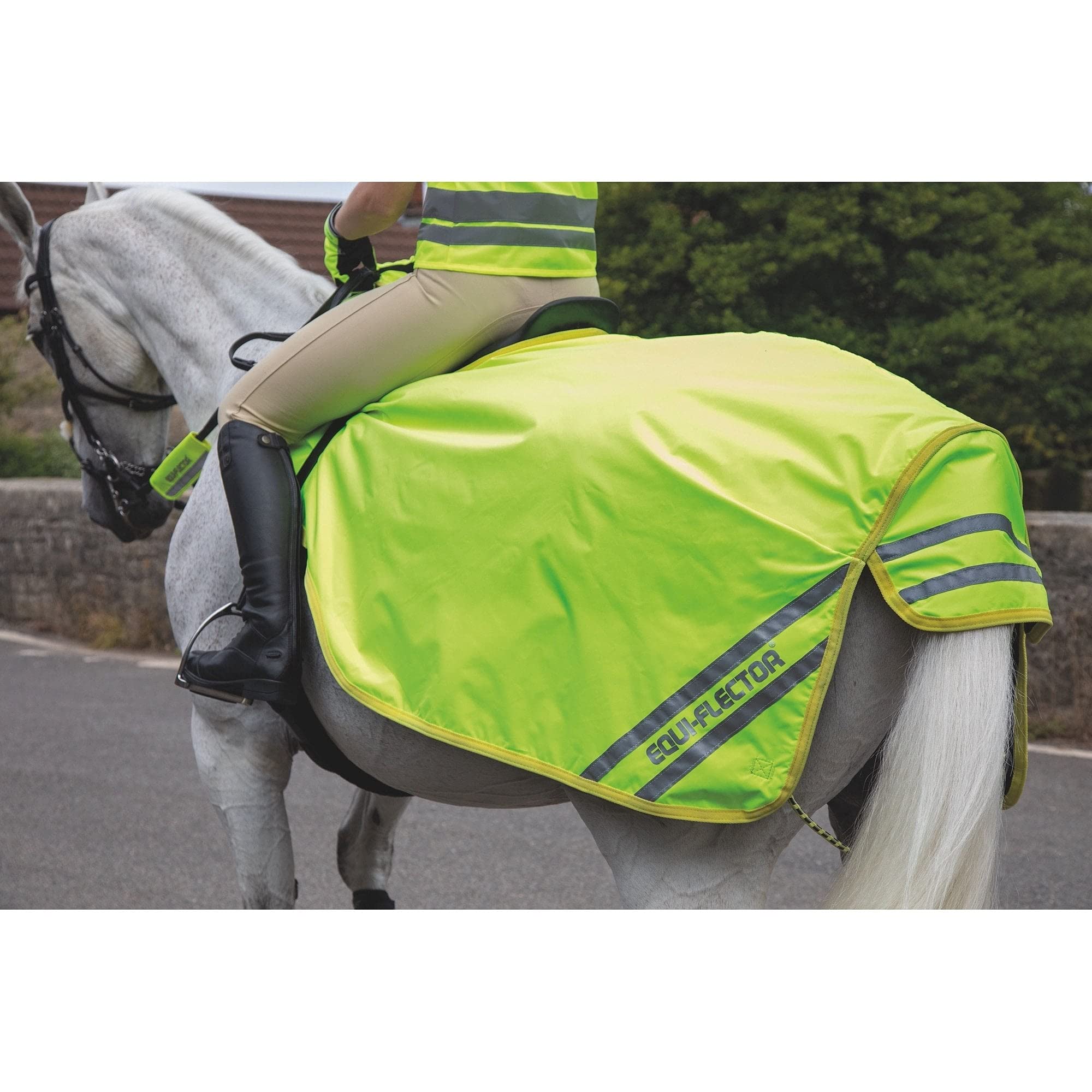 Shires EQUI-FLECTOR Waterproof Exercise Sheet - Bright Yellow 4ft3