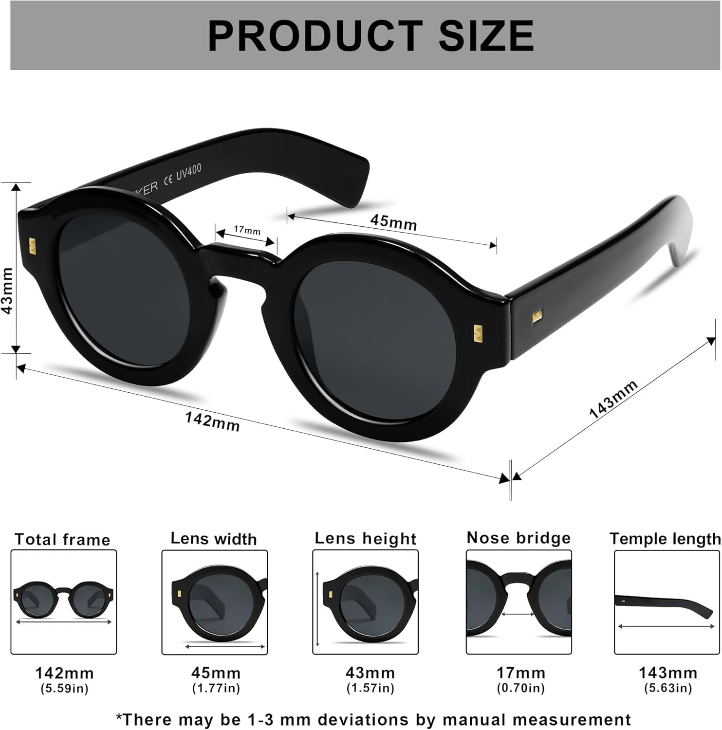 VANLINKER Vintage Round Polarized Sunglasses for Women Men Trendy Shades Retro Circle Sun Glasses VL9743 - Image 4