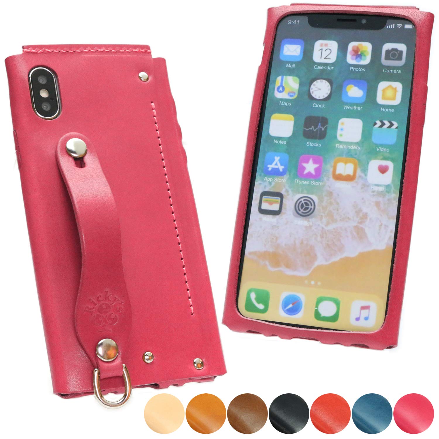 iPhone XS 用本革ケース　バイオレットピンク Amazon.co.jp: 【売り切り】 オールレザーケース iPhone XS/X ノーマル