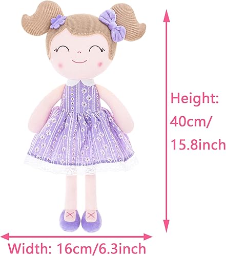 Miniatura 2 de Gloveleya Muñecas Baby Girl Regalos Suave Felpa Lavanda Daisies Muñeca 16 pulgadas