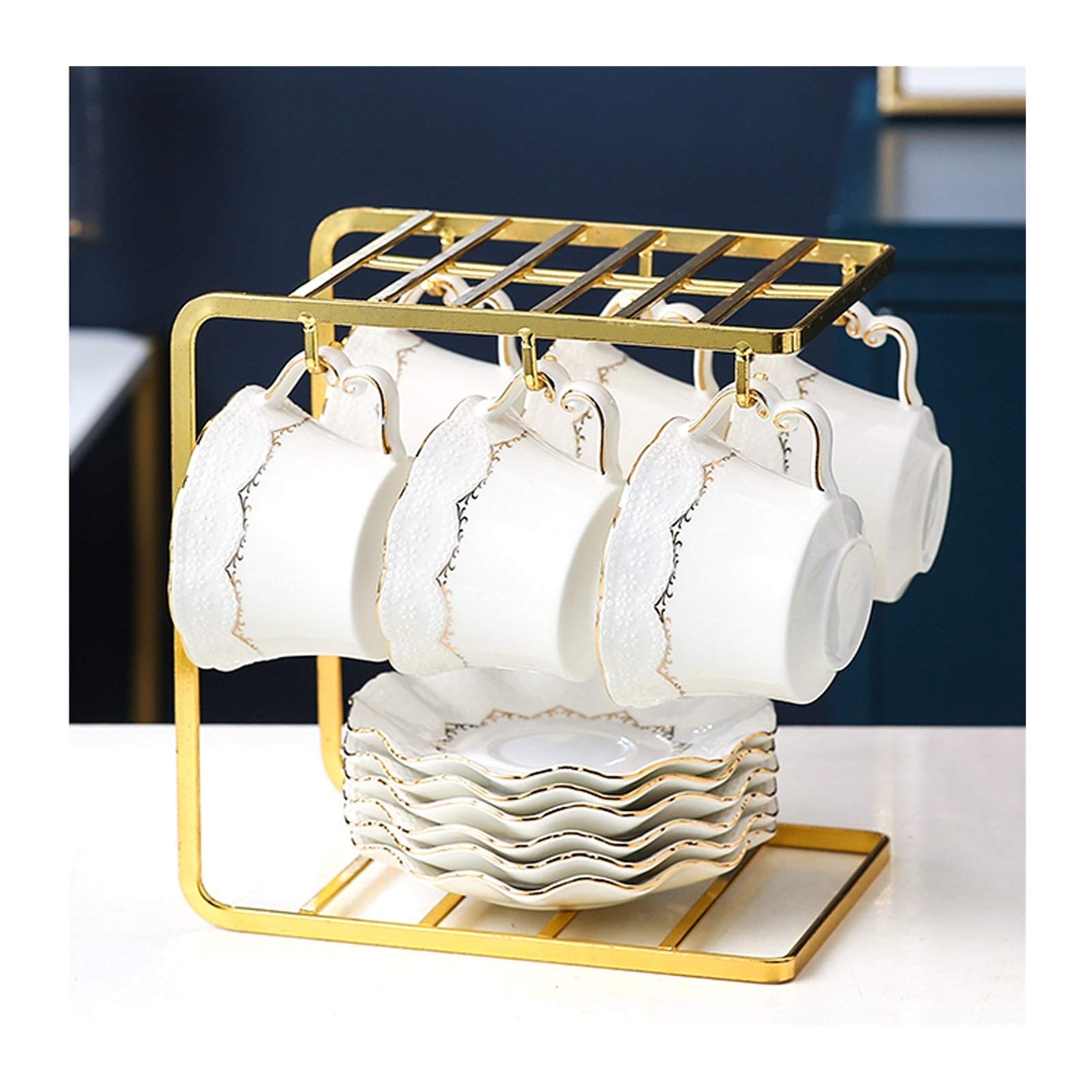 Zestaw do herbaty Ceramiczne zestawy popołudniowej herbaty Czajnik Filiżanki do herbaty i spodek z metalowym uchwytem Dekoracja Phnom Penh Nadaje się do Kawy Kwiat i Herbata Owocowa Zestawy