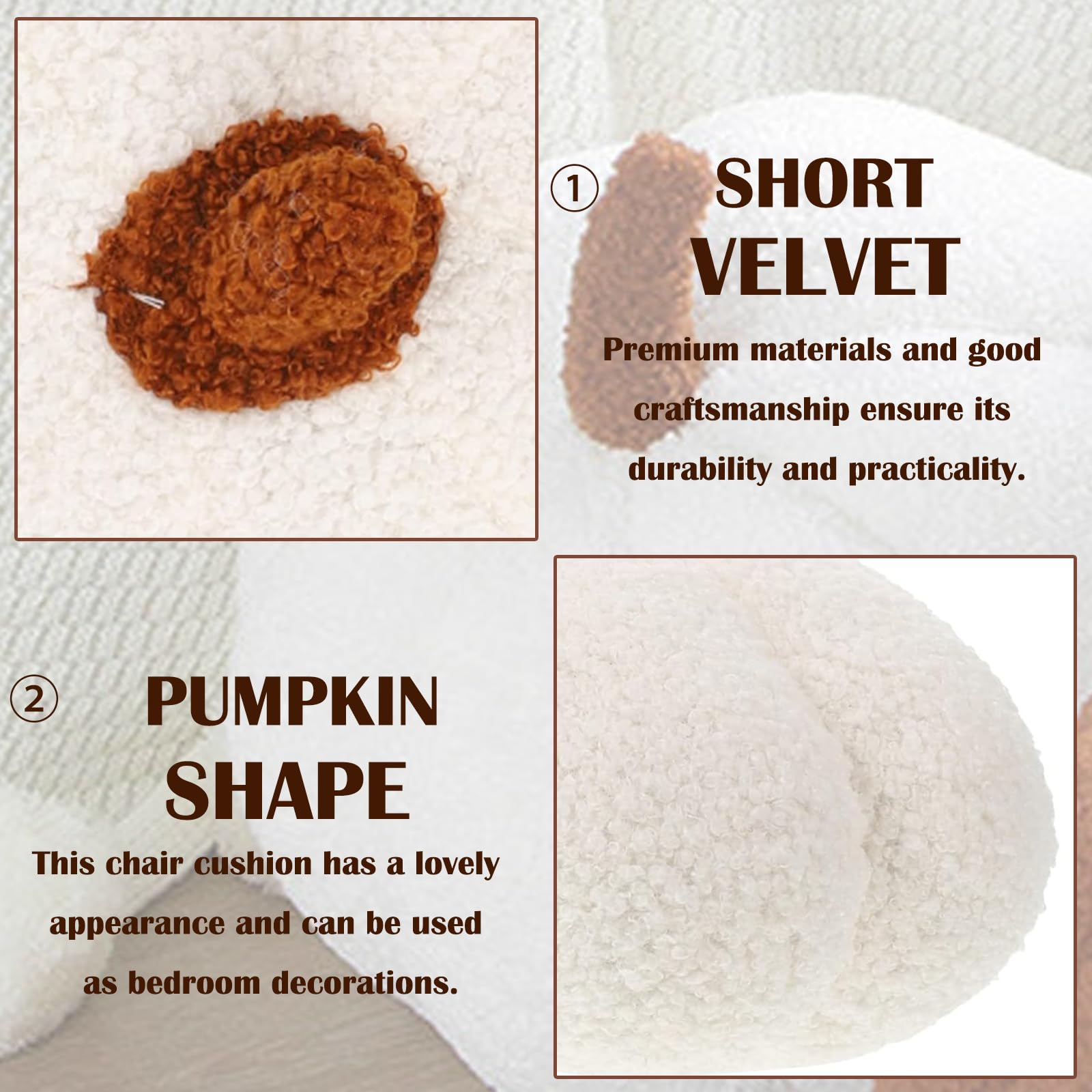 YcsRnn Pumpkin, Fall Decor White Plush Pillow, 20 cm Soft Halloween Decor, Autumn Home Decor for Kids and Adults, Cozy Throw Pillow for Sofa, Party Favors - Image 3