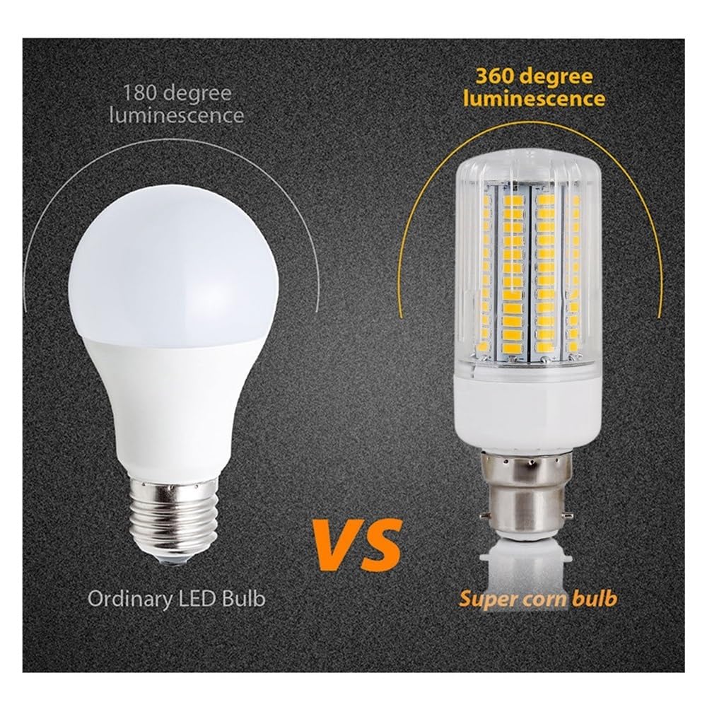 fengyan Casa bombillas, Paquete de 10 bombillas LED de maíz AC220V 5730SMD E27/E14 lámpara con base de tornillo lámparas for la habitación del hogar Familiar Lámpara(E27 Warm White,144 LEDs)
