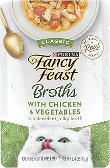 Purina Fancy Feast Limited Ingredient Wet Cat Food Complement, Broths Classic With Chicken - (16) 1.4 Oz. Pouches