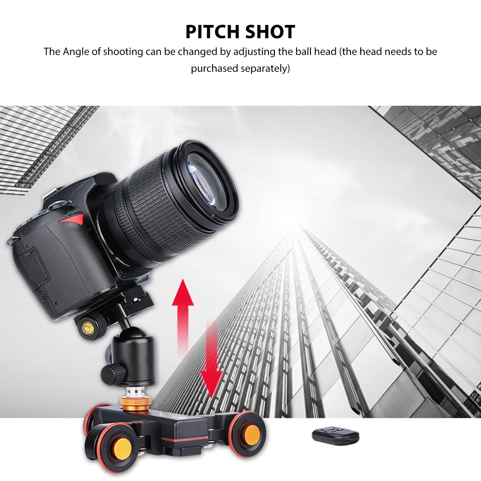 Kamera -Schieberegler Dolly Fernbedienungssteuerlast 6.6lbs 3 Geschwindigkeit Rotatable Video Dolly für Kamera -Smartphone
