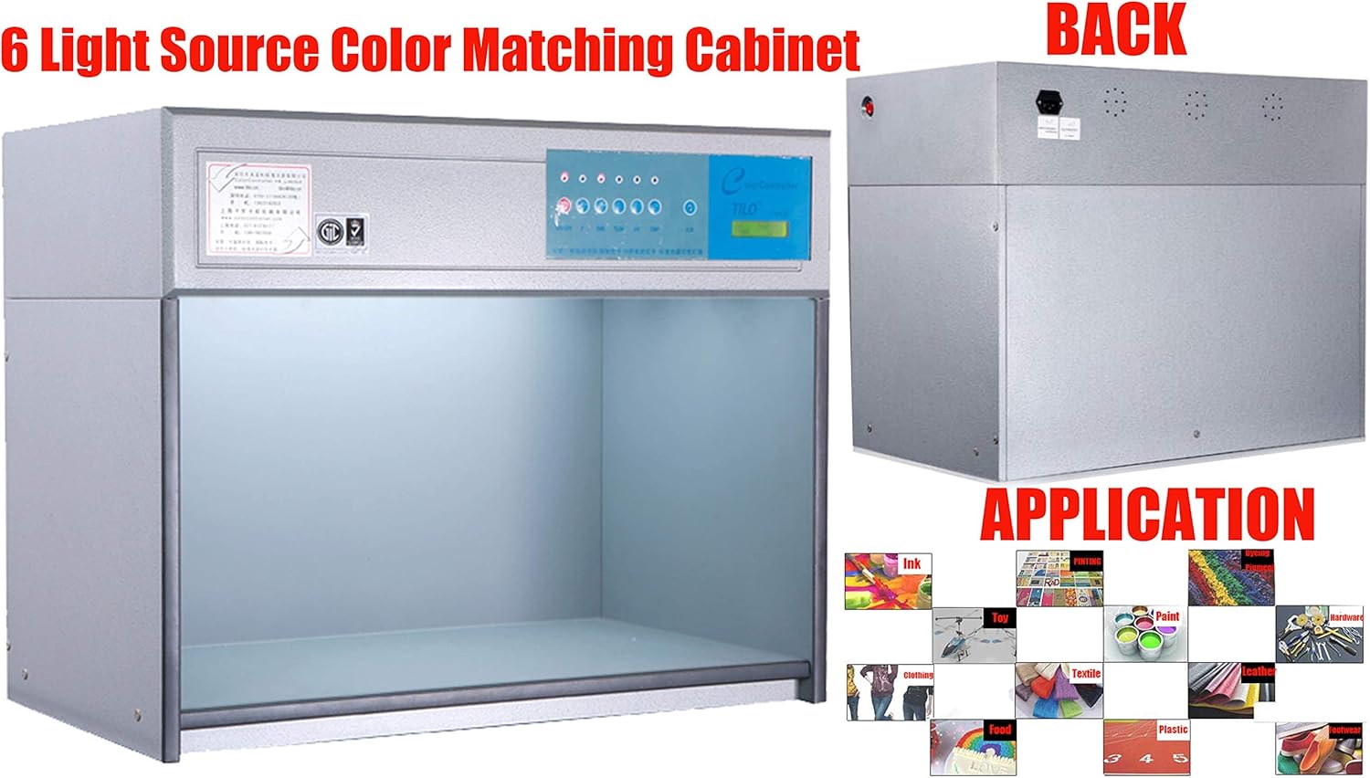 6 Light Source Box Color Assessment Cabinet D65 TL84 F UV CWF U30 Color Matching Cabinet with 220V/110V