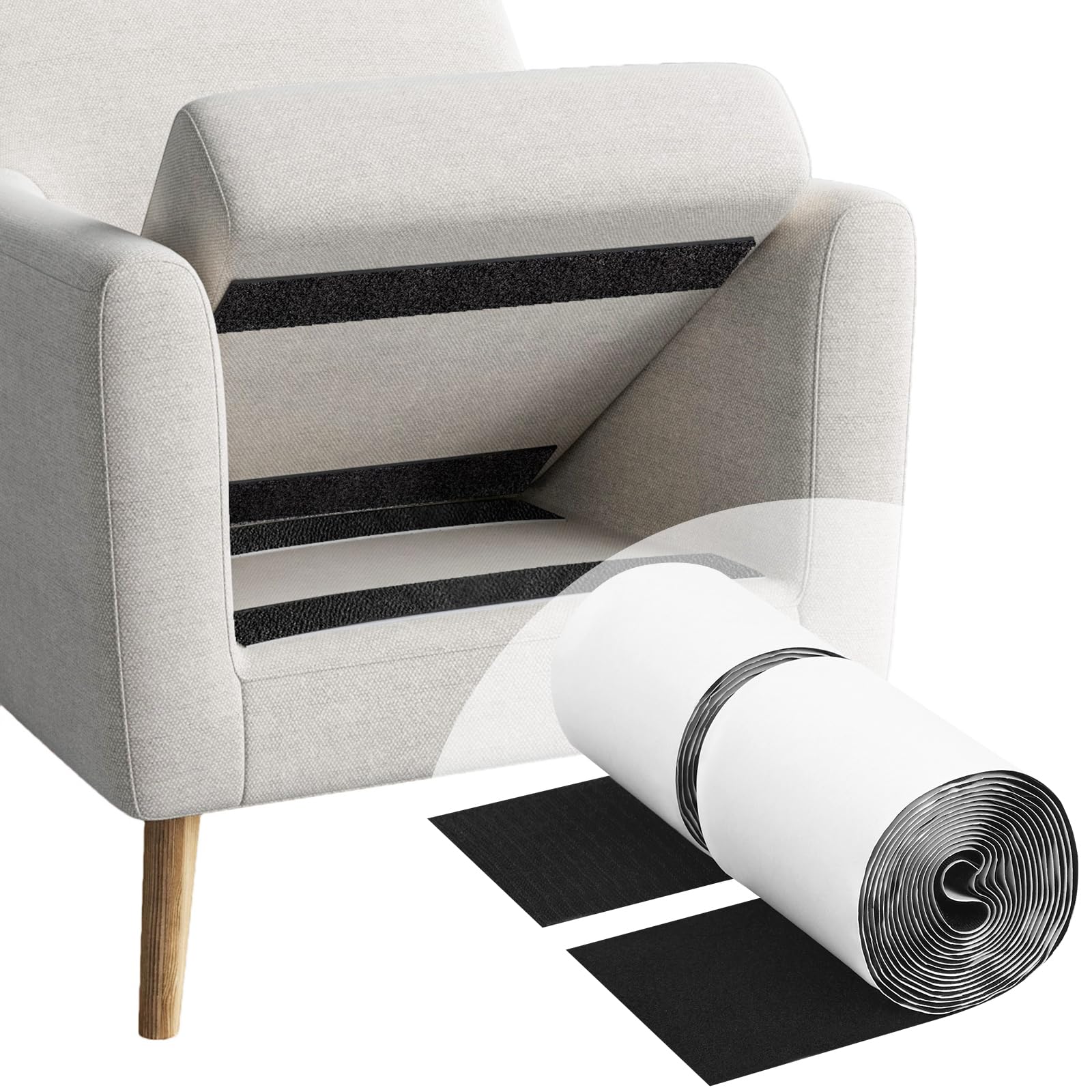 4in x 18ft Hook and Loop Tape Black