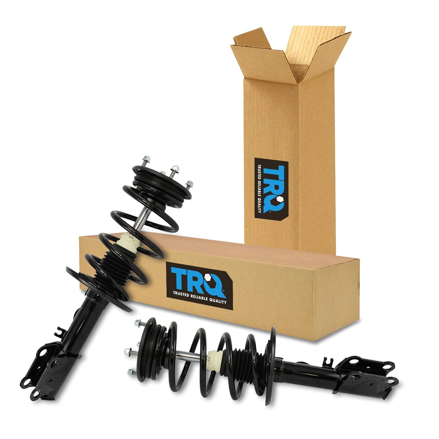 trq front strut & coil spring assembly set driver & passenger sides compatible with 13-19 ford taurus sca64092